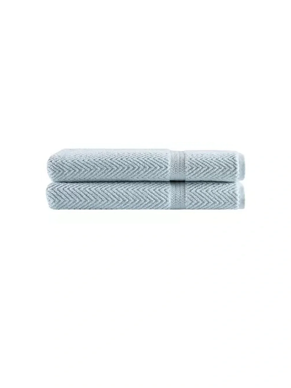 OZAN PREMIUM HOME Maui Hand Towels Herringbone Textured Cotton Light Aqua 2pc